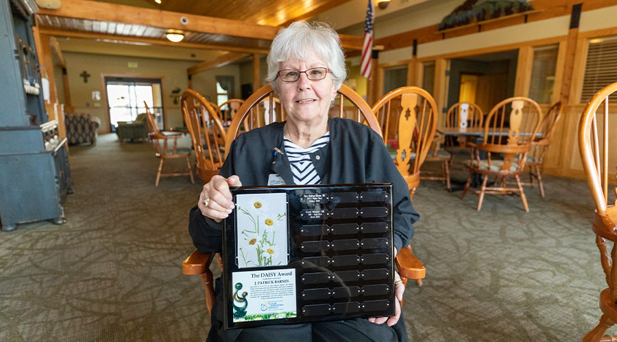 DAISY Award winner, Carol Wheeler was presented the award after working as a nurse for 60 years at Good Samaritan Society - Estes Park in Colorado.